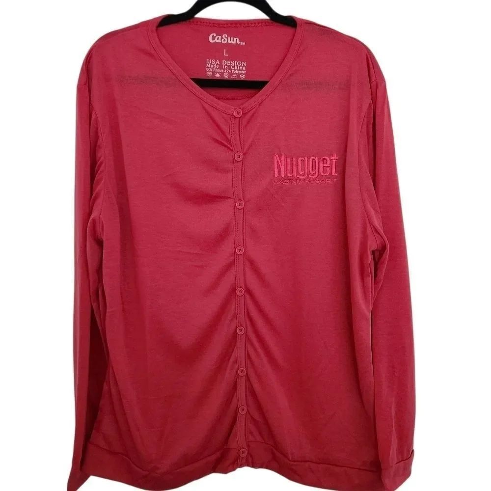 CaSun Womens Nugget Casino Resort Logo Embroidered Long Sleeve Lightweight Large
